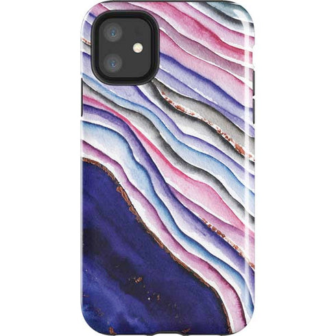 Violet Watercolor Geode iPhone 11 Impact Case