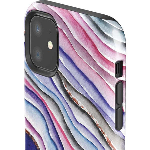 Violet Watercolor Geode iPhone 11 Impact Case