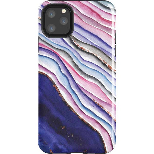 Violet Watercolor Geode iPhone 11 Pro Max Impact Case