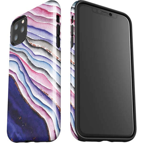 Violet Watercolor Geode iPhone 11 Pro Max Impact Case