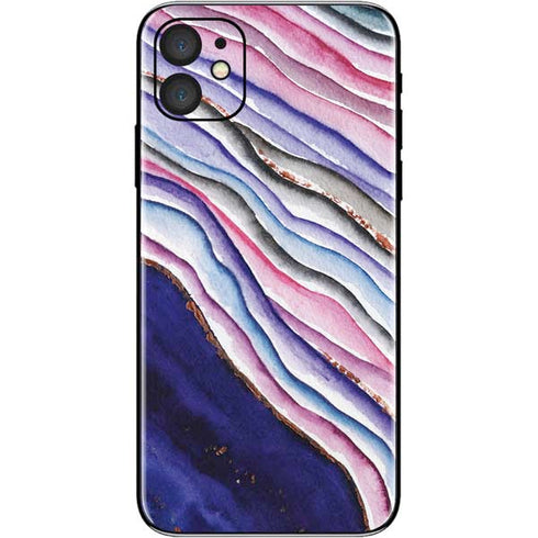 Violet Watercolor Geode iPhone 11 Skin