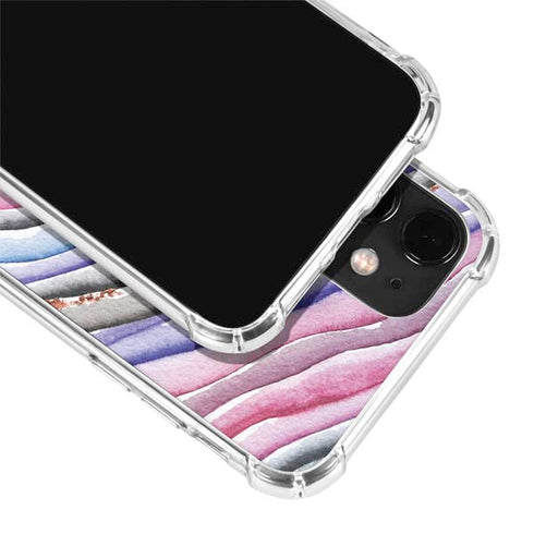 Violet Watercolor Geode iPhone 12 Clear Case