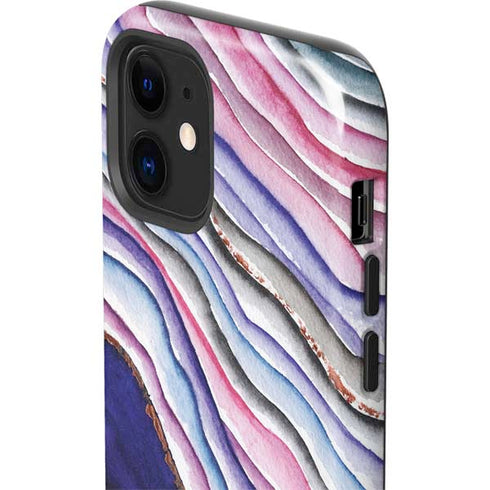 Violet Watercolor Geode iPhone 12 Impact Case