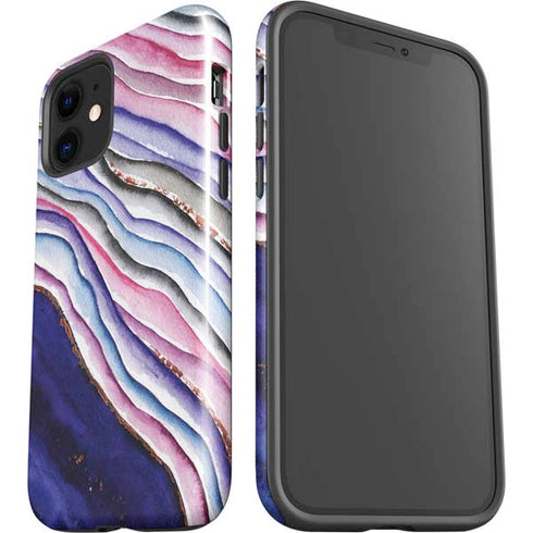 Violet Watercolor Geode iPhone 12 Impact Case