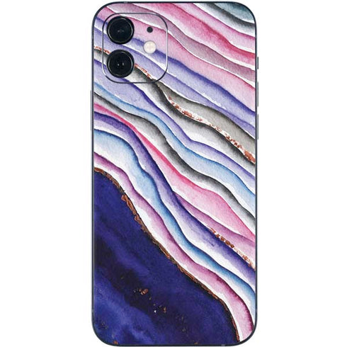 Violet Watercolor Geode iPhone 12 Mini Skin