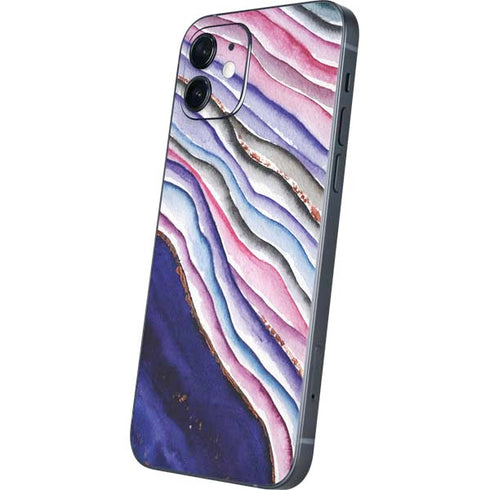 Violet Watercolor Geode iPhone 12 Mini Skin