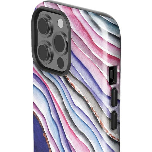 Violet Watercolor Geode iPhone 13 Pro Max Impact Case