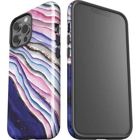Violet Watercolor Geode iPhone 13 Pro Max Impact Case