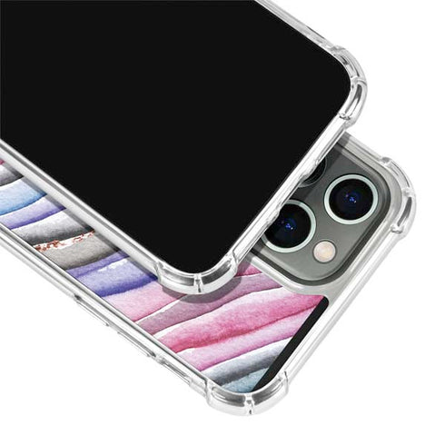 Violet Watercolor Geode iPhone 15 Pro Clear Case