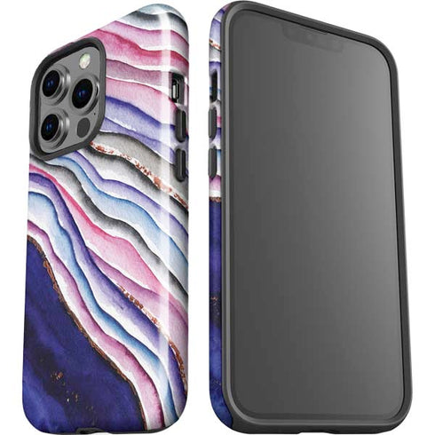 Violet Watercolor Geode iPhone 15 Pro Impact Case