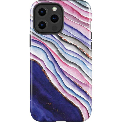 Violet Watercolor Geode iPhone 15 Pro Max Impact Case