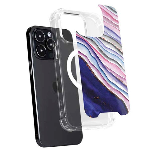 Violet Watercolor Geode iPhone 14 Pro Max MagSafe Case