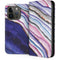 Violet Watercolor Geode iPhone 15 Pro Folio Case