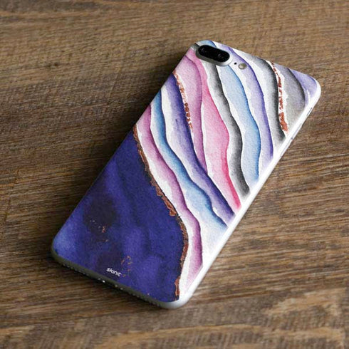 Violet Watercolor Geode iPhone 8 Plus Skin
