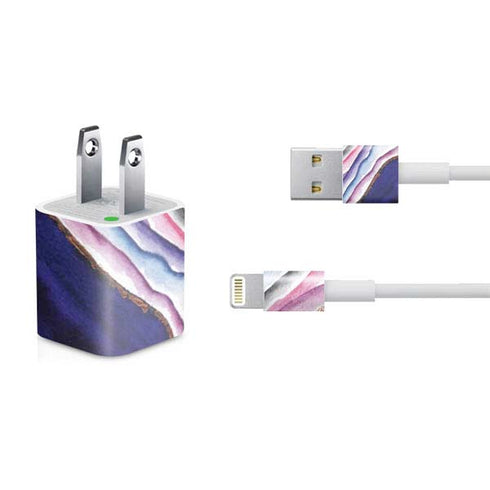 Violet Watercolor Geode iPhone Charger (5W USB) Skin