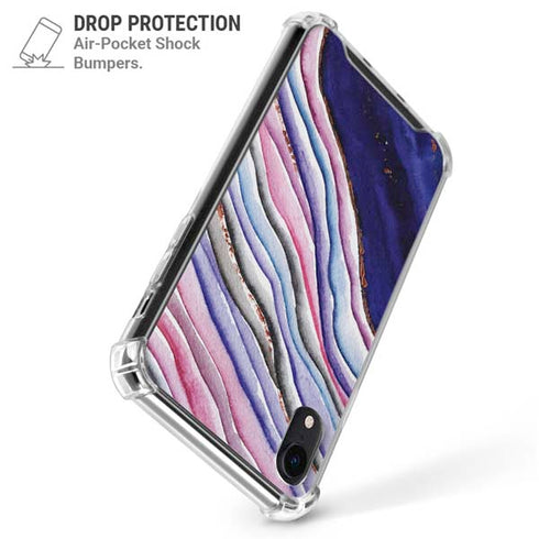 Violet Watercolor Geode iPhone XR Clear Case