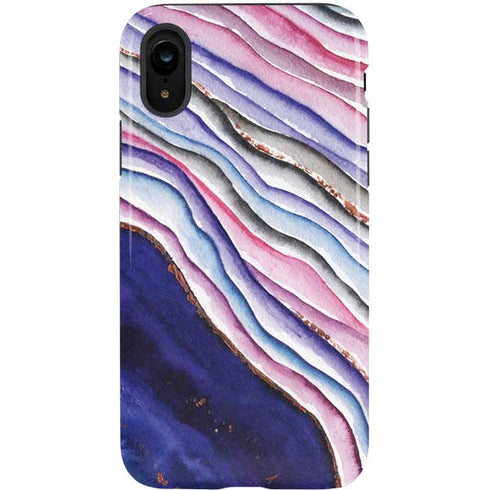 Violet Watercolor Geode iPhone XR Pro Case