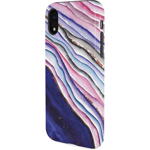 Violet Watercolor Geode iPhone XR Pro Case