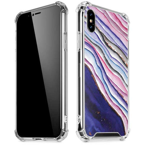 Violet Watercolor Geode iPhone XS Max Clear Case