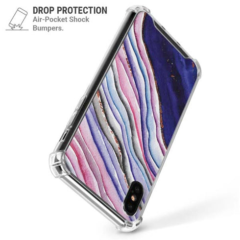 Violet Watercolor Geode iPhone XS Max Clear Case