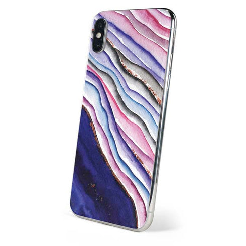Violet Watercolor Geode iPhone XS Skin