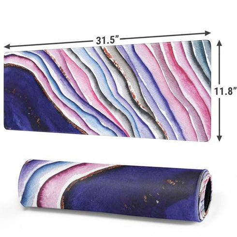 Violet Watercolor Geode Gaming Mouse Pad