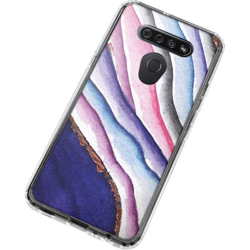 Violet Watercolor Geode LG K51/Q51 Clear Case