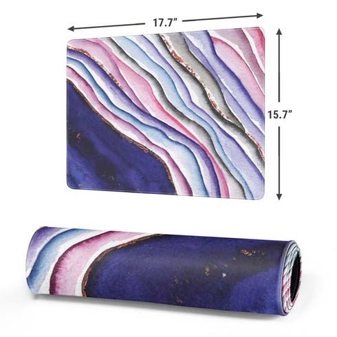 Violet Watercolor Geode Gaming Mouse Pad