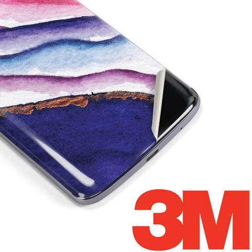 Violet Watercolor Geode Moto E5 Plus Skin