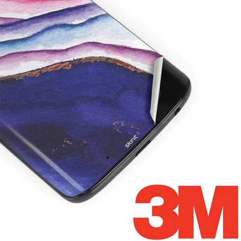 Violet Watercolor Geode Moto G6 Skin