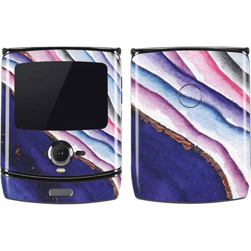 Violet Watercolor Geode Motorola RAZR Skin
