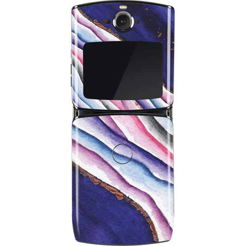 Violet Watercolor Geode Motorola RAZR Skin