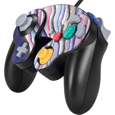 Violet Watercolor Geode Nintendo GameCube Controller Skin