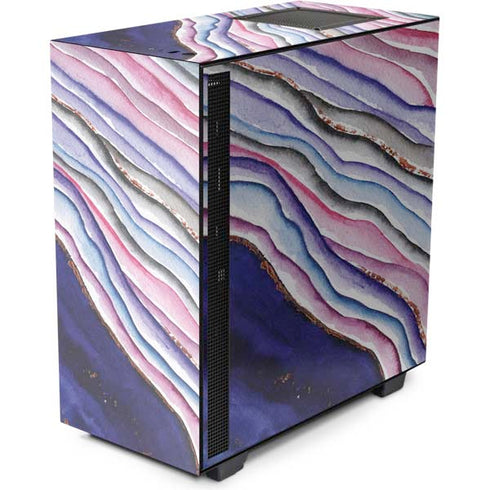 Violet Watercolor Geode NZXT H510 Compact ATX Mid-Tower Case Skin