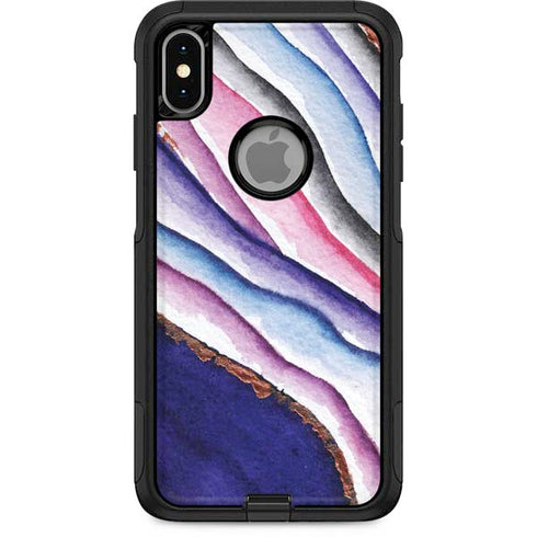 Violet Watercolor Geode Otterbox Commuter iPhone Skin