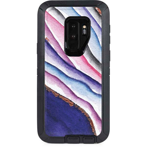 Violet Watercolor Geode Otterbox Defender Galaxy Skin