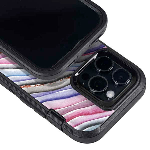 Violet Watercolor Geode Otterbox Defender iPhone Skin