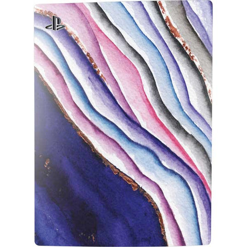 Violet Watercolor Geode PS5 Console Skin