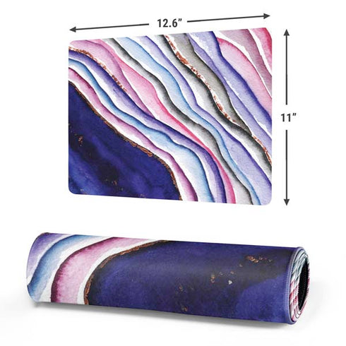 Violet Watercolor Geode Gaming Mouse Pad