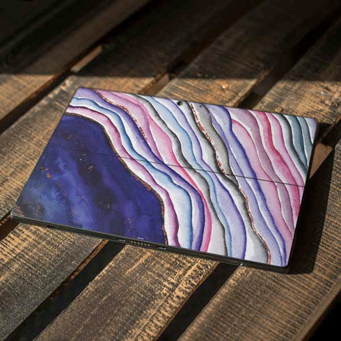 Violet Watercolor Geode Surface Pro 7 Skin