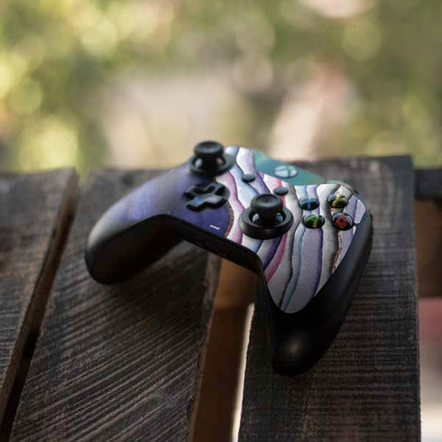 Violet Watercolor Geode Xbox One Controller Skin