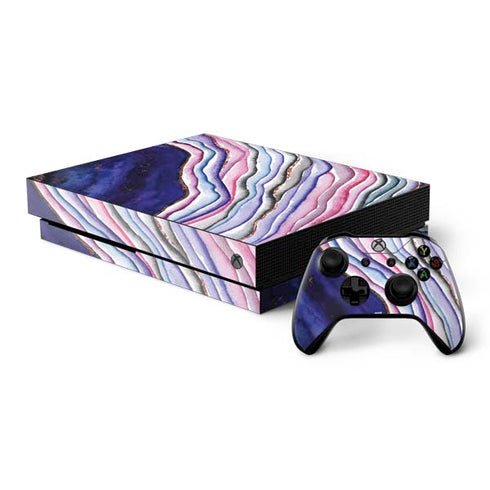 Violet Watercolor Geode Xbox One X Bundle Skin