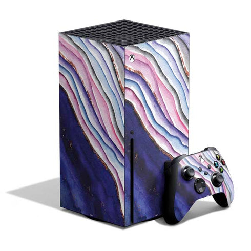 Violet Watercolor Geode Xbox Series X Bundle Skin