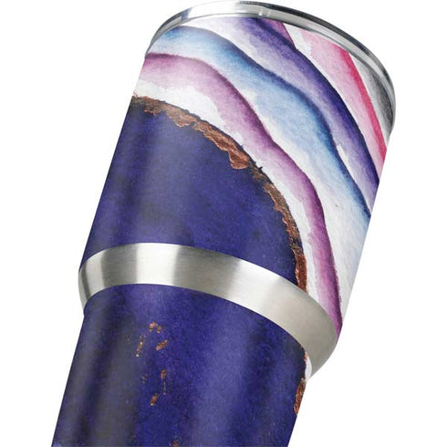 Violet Watercolor Geode Yeti 30oz Rambler Tumbler Skin