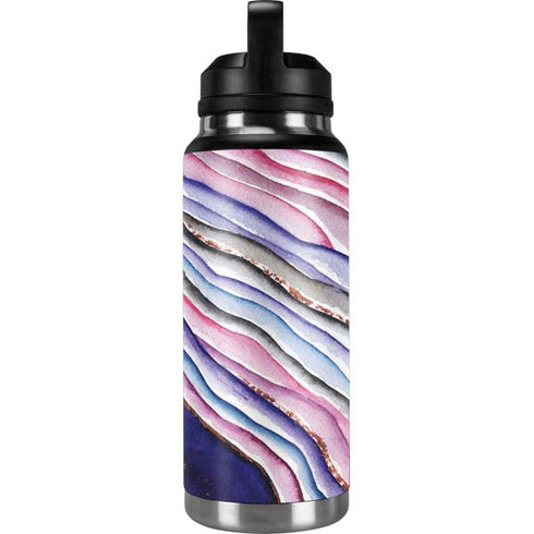 Violet Watercolor Geode YETI Rambler 36oz Bottle Skin