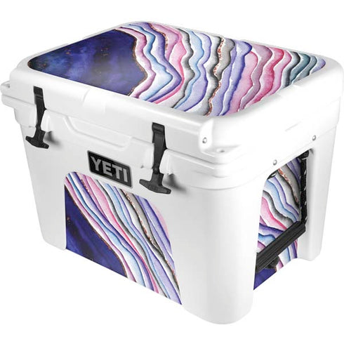 Violet Watercolor Geode YETI Tundra 35 Hard Cooler Skin