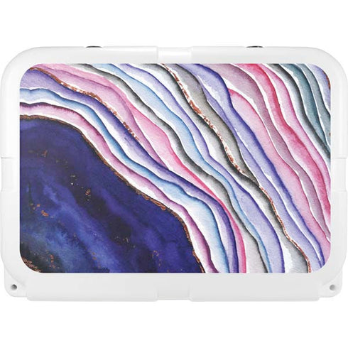 Violet Watercolor Geode YETI Tundra 35 Hard Cooler Skin