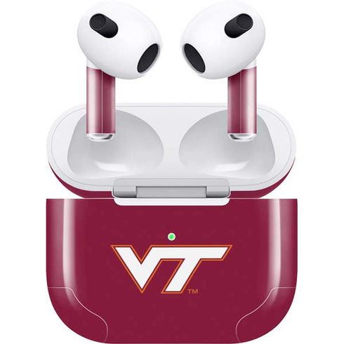Virginia Tech Maroon Apple AirPods (3rd Gen 2021) Skin