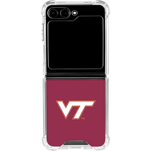Virginia Tech Maroon Galaxy Z Flip5 5G Clear Case