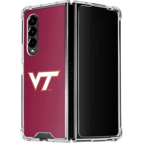 Virginia Tech Maroon Galaxy Z Fold4 5G Clear Case
